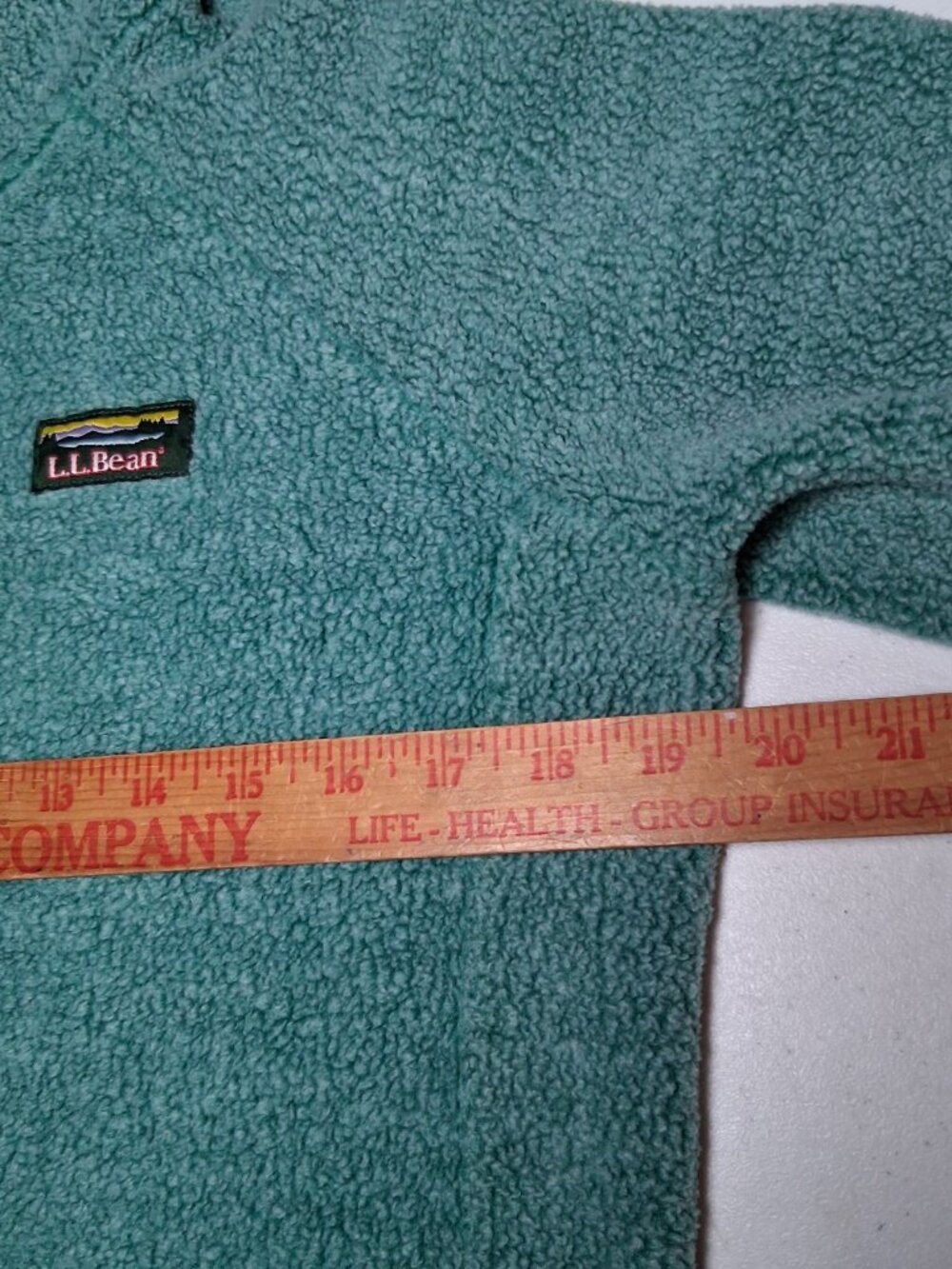 LL Bean Fleece Jacket Women S Green Tumbled Sherpa Gorpcore Outdoors Pullover Sn - Picture 8 of 12